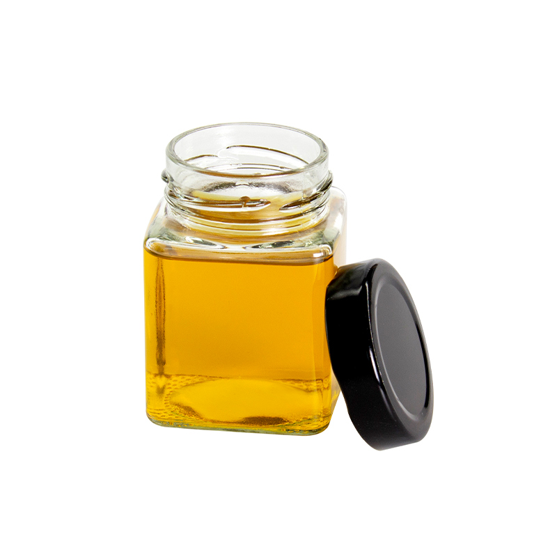 Wholesale Empty Clear Square Honey Glass Jar Frascos De Vidrio